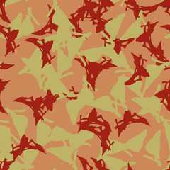 Imitation of camouflage - seamless pattern in different shades of red, green and pink colors