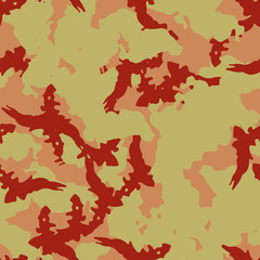 Imitation of camouflage - seamless pattern in different shades of red, green and pink colors