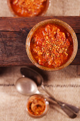 Calabrian Chilli Pepper flakes with jambalaya chicken soup