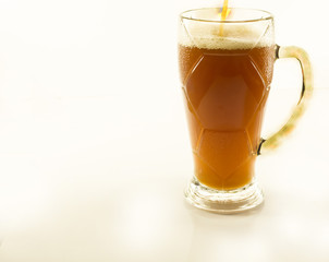 kvass on a white background in mugs, beer on a white background.