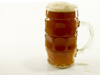 kvass on a white background in mugs, beer on a white background.