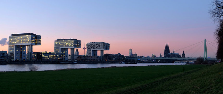 Panorma of Cologne at Sunset