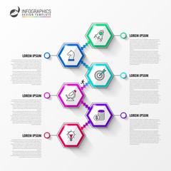 Infographic design template. Timeline concept with 6 steps