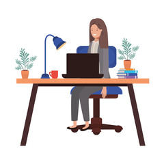 woman working in the office avatar character