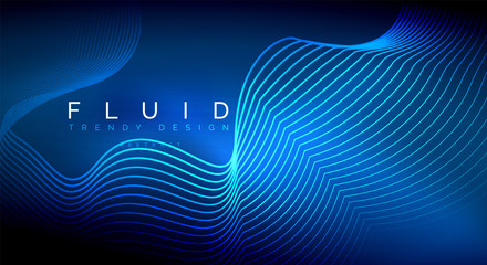 Fototapeta premium Digital flowing wave particles abstract background