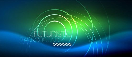 Neon glowing circles background