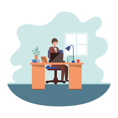 man working in the office avatar character