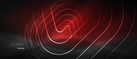 Dark black abstract background with neon colors and lines