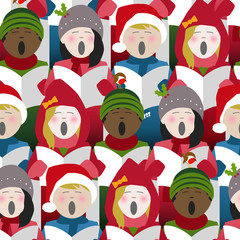 christmas carols seamless background