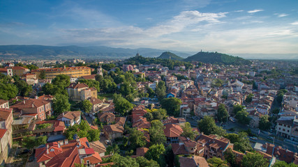 Aerial view of Plovdiv, Bulgaria, October 26, 2018