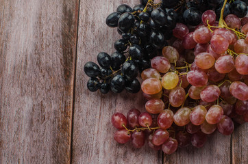 Blue grapes with green leaf healthy eating, isolated