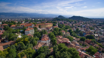 Fototapeta na wymiar Aerial view of Plovdiv, Bulgaria, October 26, 2018