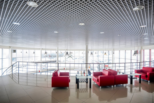 Interior Of Waiting Area In Car Dealership