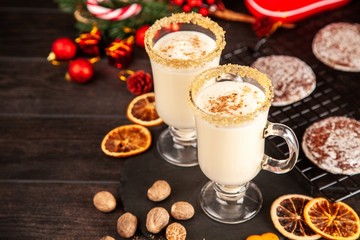 Traditional eggnog for Christmas