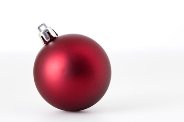 red bauble with red ribbon, Photo
