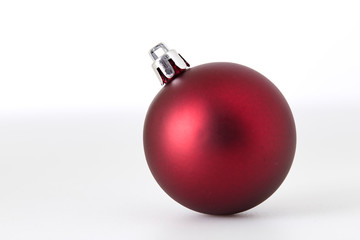 red bauble with red ribbon, Photo