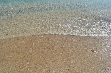 Sea rocks sand waves
