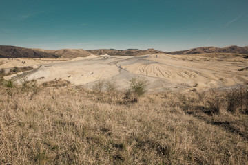 Active mud volcanos, unique landscape in Europe