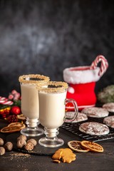 Traditional eggnog for Christmas