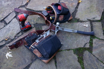 Carpenters leather tool belt