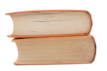 Two books isolated on on white background