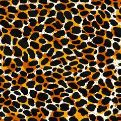 Seamless leopard, ocelot or wild cat fur pattern print