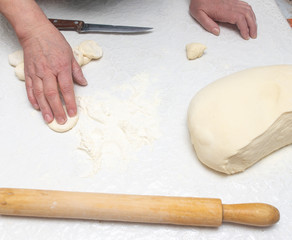 Cooking dough on the table at home