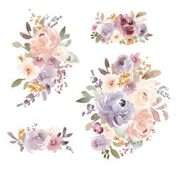 Hand Painted, Modern Watercolor Flower Background