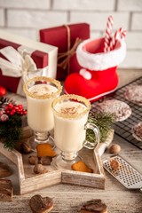 Traditional eggnog for Christmas