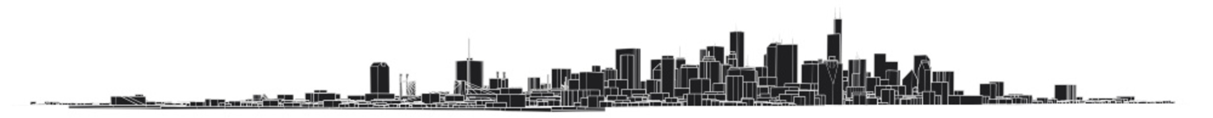 Naklejka premium city buildings vector illustration
