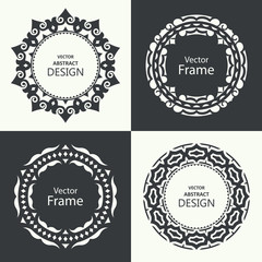 Set of monogram line vintage frames