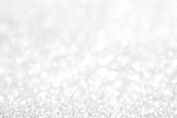 abstract background white Silver lights on christmas bokeh