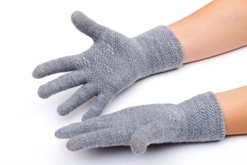 mitten on the white background