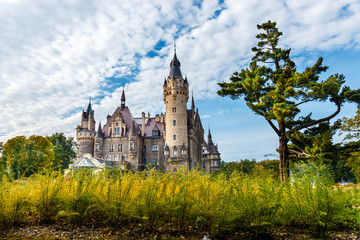 Obraz premium Moszna Castle, historic palace located in a village of Moszna, Upper Silesia, Poland
