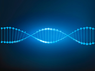 dna vector blue line Blue background