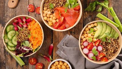 different vegetarian salad