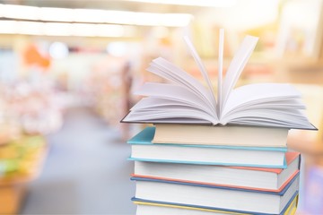 Collection of old books on background