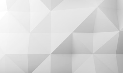 Fototapeta premium Abstract white digital low poly 3 d pattern