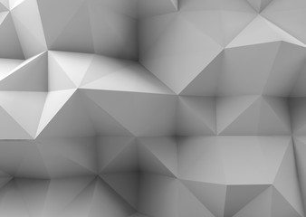 3d Abstract white digital polygonal pattern