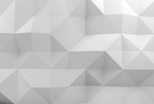 Abstract white 3d digital polygonal pattern