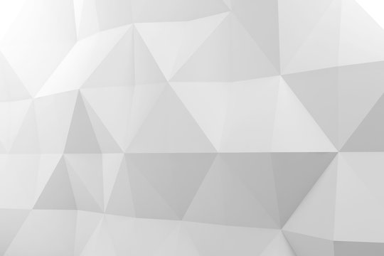 Abstract white polygonal pattern on wall