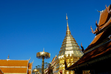Fototapeta premium Wat Phra That Doi Suthep is tourist attraction of Chiang Mai, Thailand.Asia