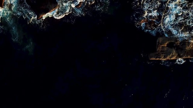 Aerial Shot of Schism in a Coastal Cliff