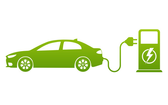 Electric Car Charging Point Icon Vector