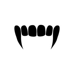 Vampire fangs icon, logo on white background