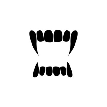 Vampire fangs icon, logo on white background
