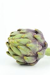 Obraz premium fresh globe artichoke isolated on white background with copy space