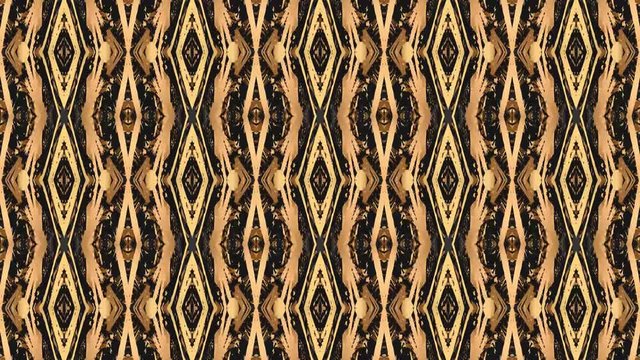  Kaleidoscope golden patterns. Abstract multicolored motion graphics background. Golden minimalistic animation. Beautiful bright ornament. stock footage