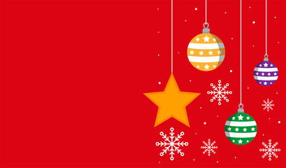 New Year background with christmas ball, star, snowflake