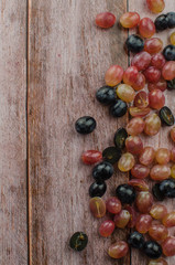 Blue grapes with green leaf healthy eating, isolated